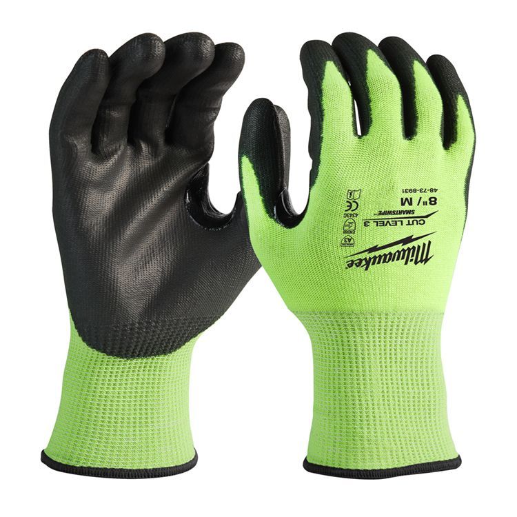 Перчатки нейлоновые с ПУ покрытием (Hi-Vis Cut level 3/C) цена
